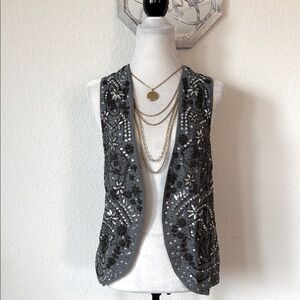 Newport News • Beaded Embellished Boho Vest